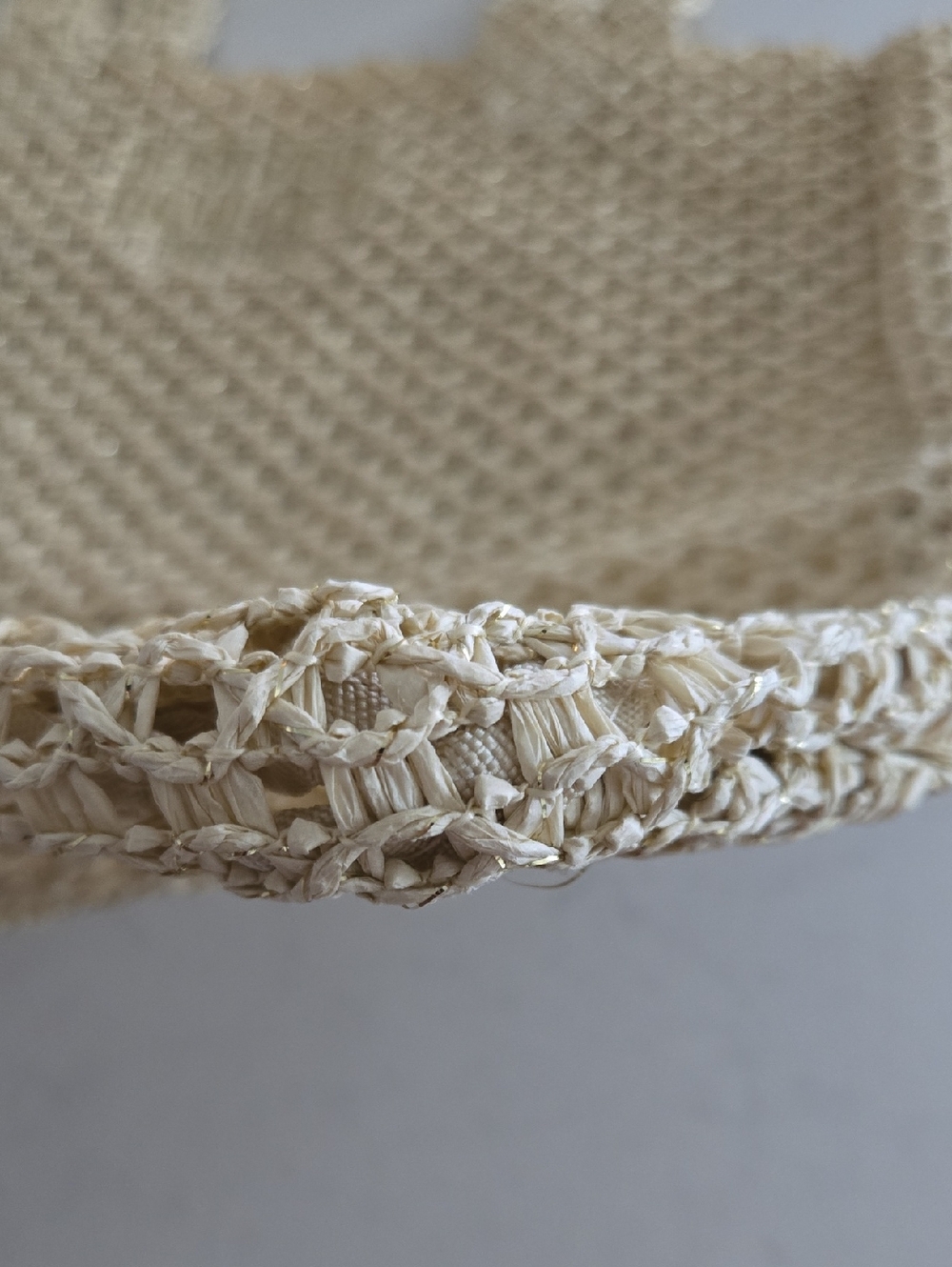 New Never Used Woven Crochet Raffia Tote Bag John Paul Gaultier Natural Staw Bag - Picture 8 of 12